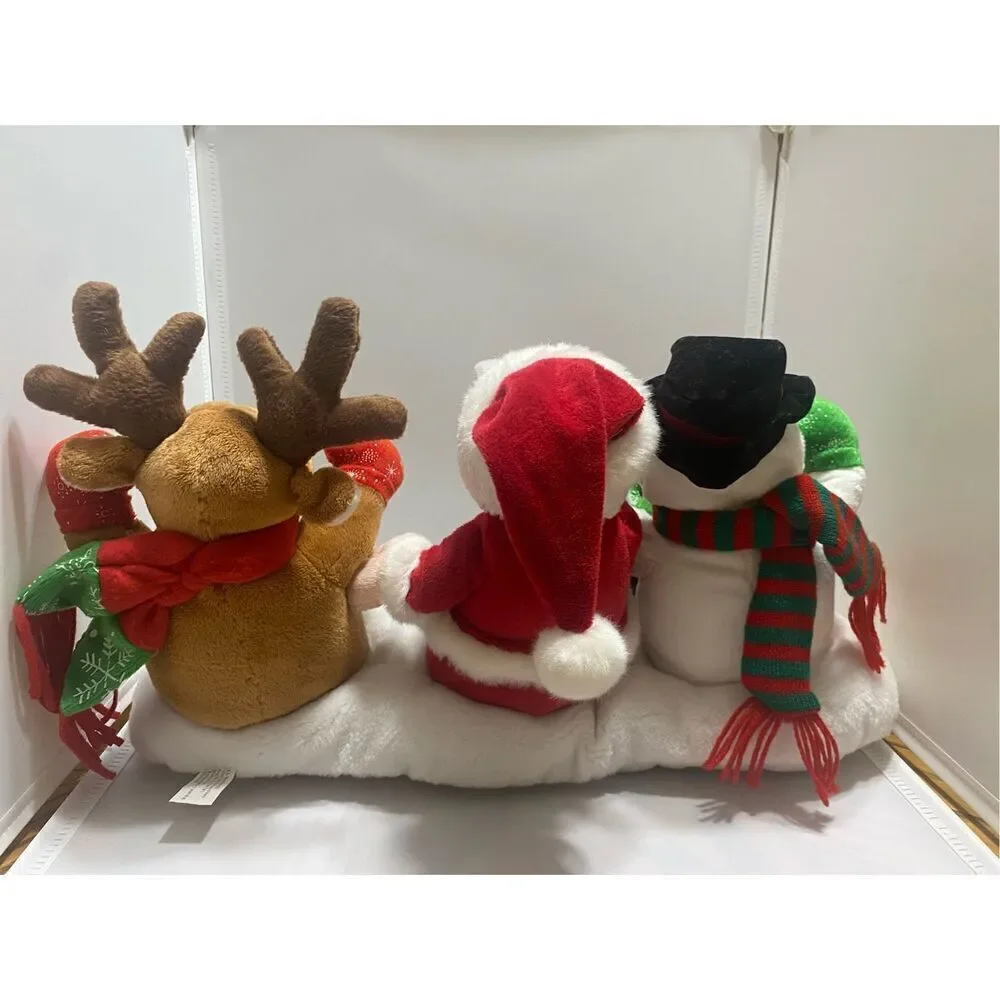 Christmas Singing Light Up Plush Snowman Santa Reindeer Snow Here Comes Santa